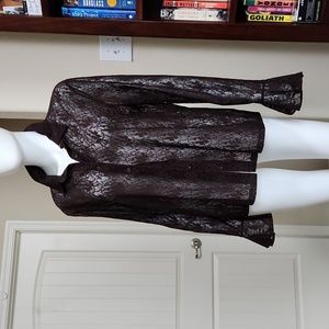 Michael Kors sheer lace ruffle sleeve blouse